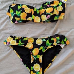 Lemon Print Bikini Top 🍋